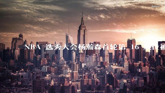 NBA 选秀大会杨瀚森首轮第 16 顺位被开拓者选中，他的实力能在开拓者队进入轮换吗？发展前景怎么样？