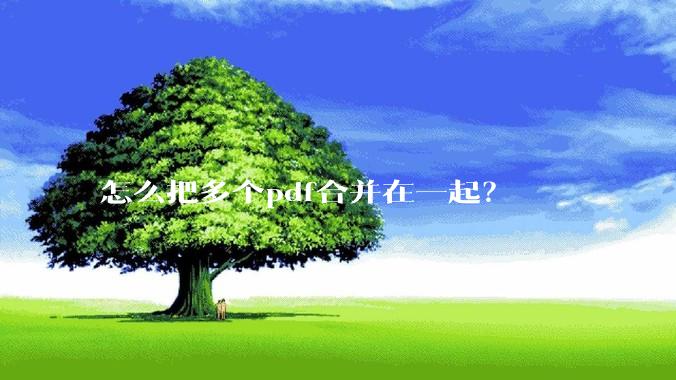 怎么把多个pdf合并在一起？