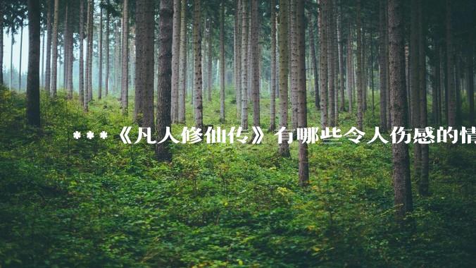 ***《凡人修仙传》有哪些令人伤感的情节？