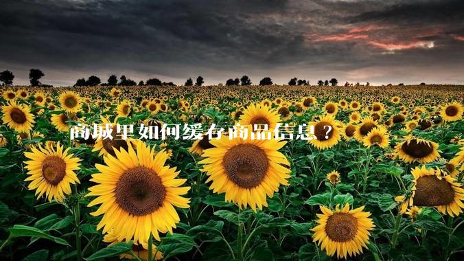 商城里如何缓存商品信息?